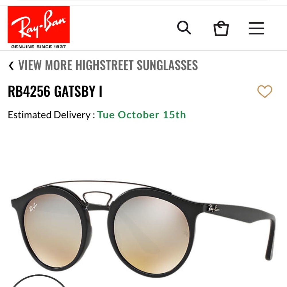 Barely worn Authentic Gatsby Ray-Bans!